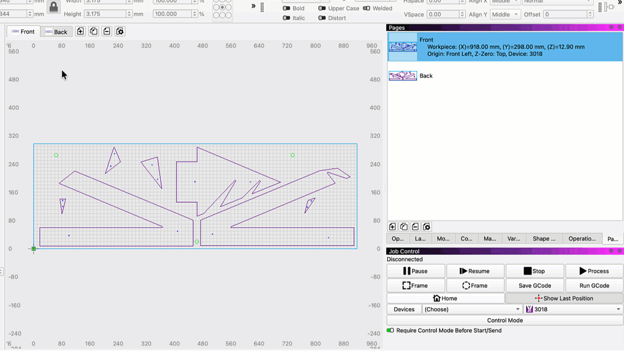 Demo of a Multi Page project with the front and back of a sign
